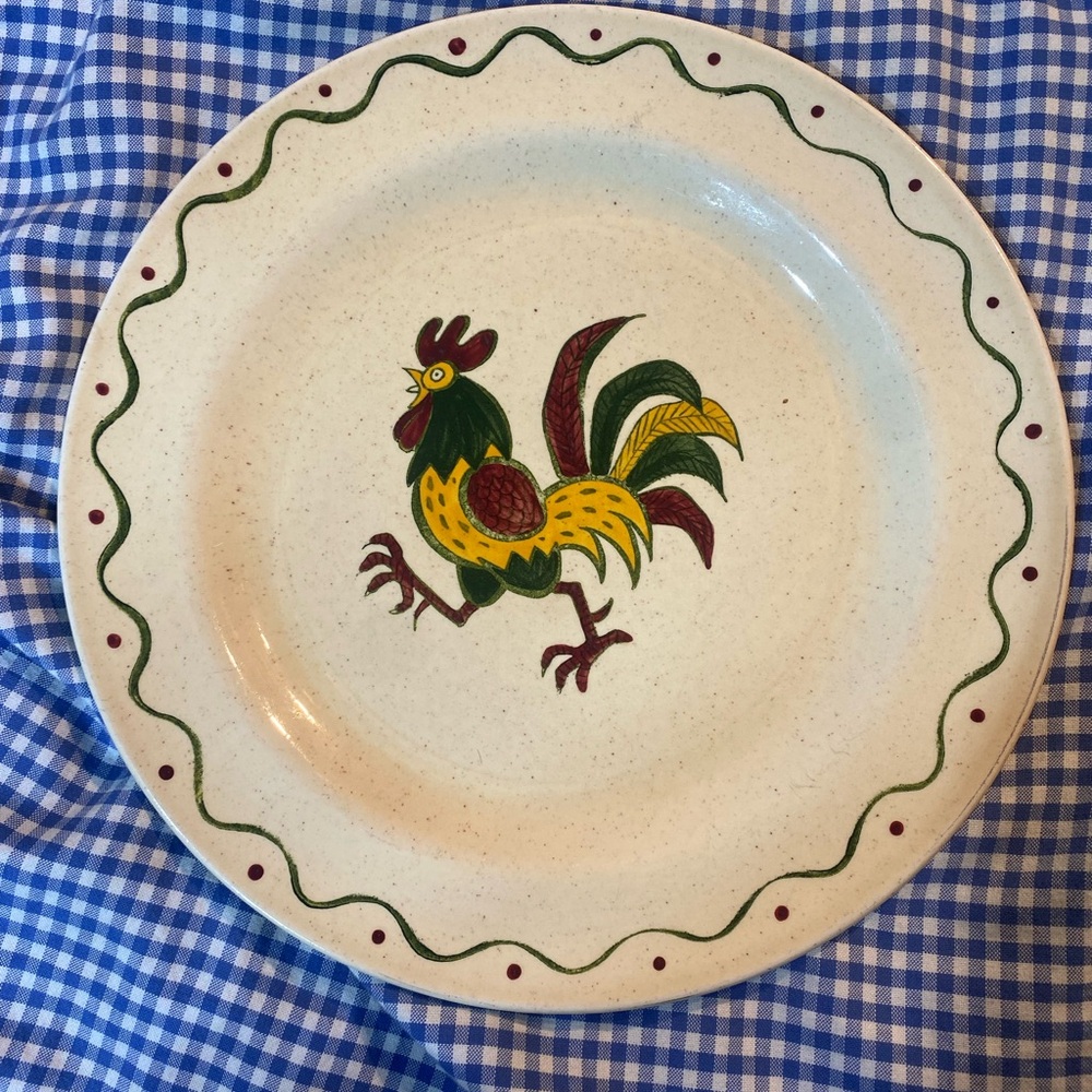 Metlox Poppytrail California Provincial Rooster Chop Plate 12” inches